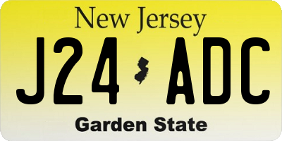 NJ license plate J24ADC