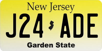 NJ license plate J24ADE