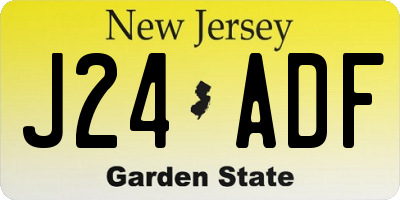 NJ license plate J24ADF