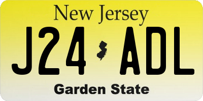 NJ license plate J24ADL