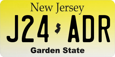 NJ license plate J24ADR