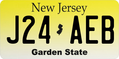 NJ license plate J24AEB