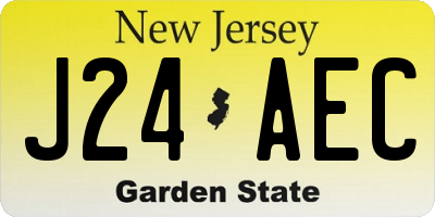NJ license plate J24AEC