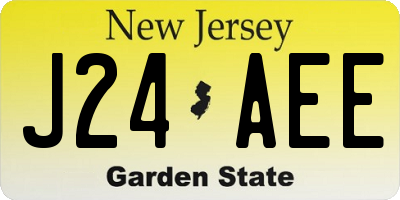 NJ license plate J24AEE