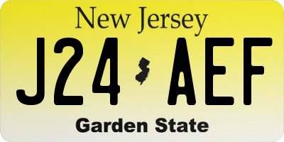 NJ license plate J24AEF