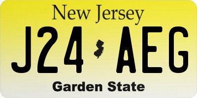 NJ license plate J24AEG
