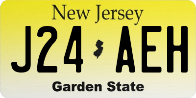 NJ license plate J24AEH