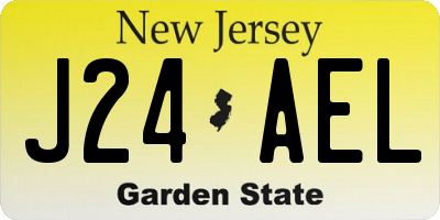 NJ license plate J24AEL