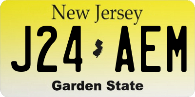 NJ license plate J24AEM
