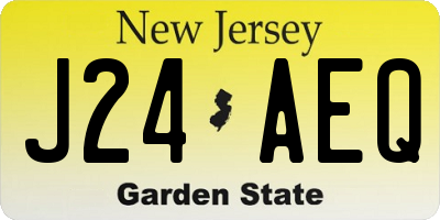 NJ license plate J24AEQ