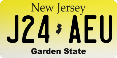 NJ license plate J24AEU