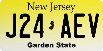 NJ license plate J24AEV