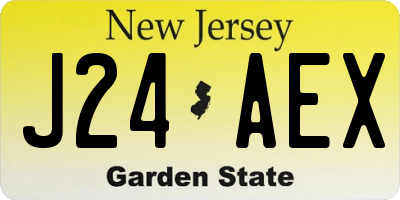NJ license plate J24AEX