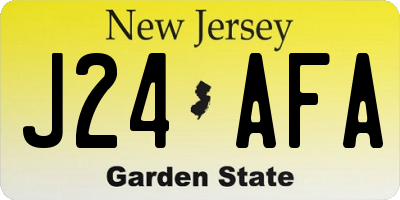 NJ license plate J24AFA