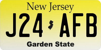 NJ license plate J24AFB