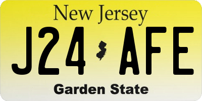 NJ license plate J24AFE