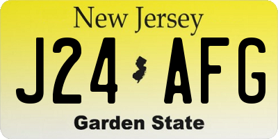 NJ license plate J24AFG