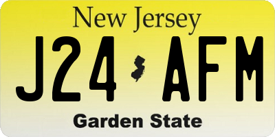 NJ license plate J24AFM