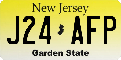 NJ license plate J24AFP