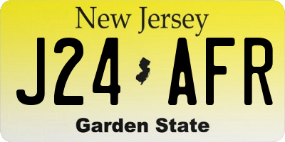 NJ license plate J24AFR