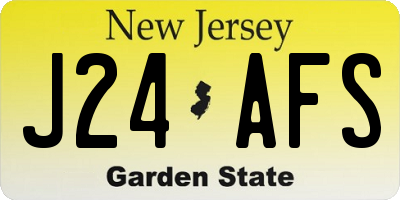 NJ license plate J24AFS