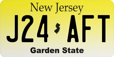 NJ license plate J24AFT