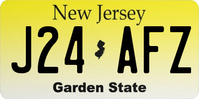 NJ license plate J24AFZ
