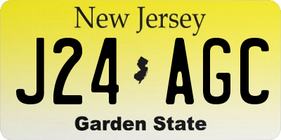 NJ license plate J24AGC