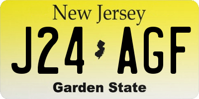 NJ license plate J24AGF