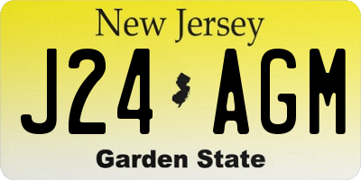 NJ license plate J24AGM