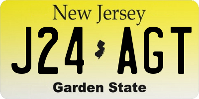 NJ license plate J24AGT