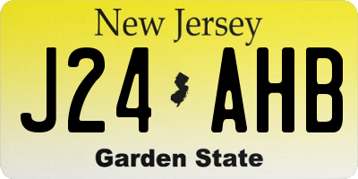 NJ license plate J24AHB