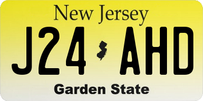 NJ license plate J24AHD