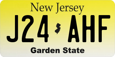 NJ license plate J24AHF