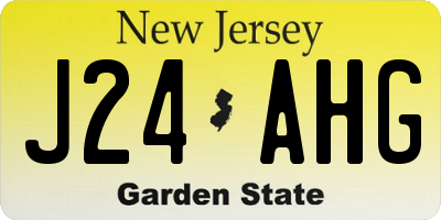 NJ license plate J24AHG