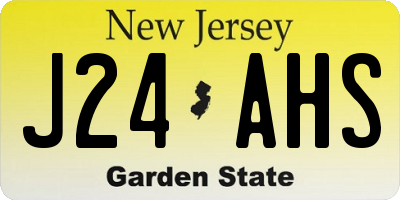 NJ license plate J24AHS