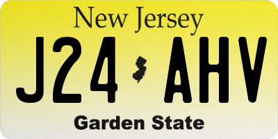 NJ license plate J24AHV