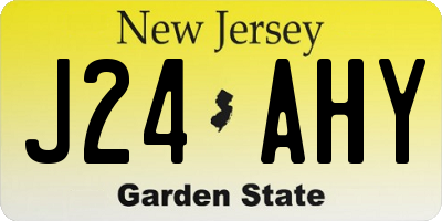 NJ license plate J24AHY