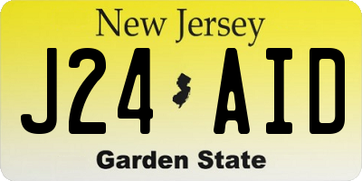 NJ license plate J24AID