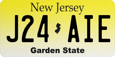 NJ license plate J24AIE