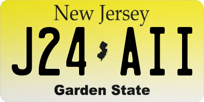 NJ license plate J24AII