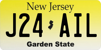 NJ license plate J24AIL
