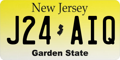 NJ license plate J24AIQ