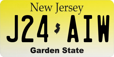 NJ license plate J24AIW