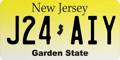 NJ license plate J24AIY