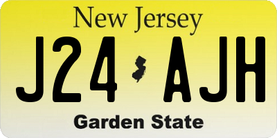 NJ license plate J24AJH