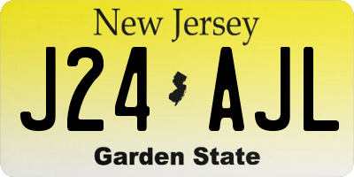 NJ license plate J24AJL