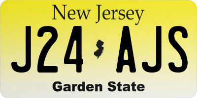 NJ license plate J24AJS
