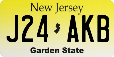 NJ license plate J24AKB