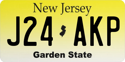 NJ license plate J24AKP